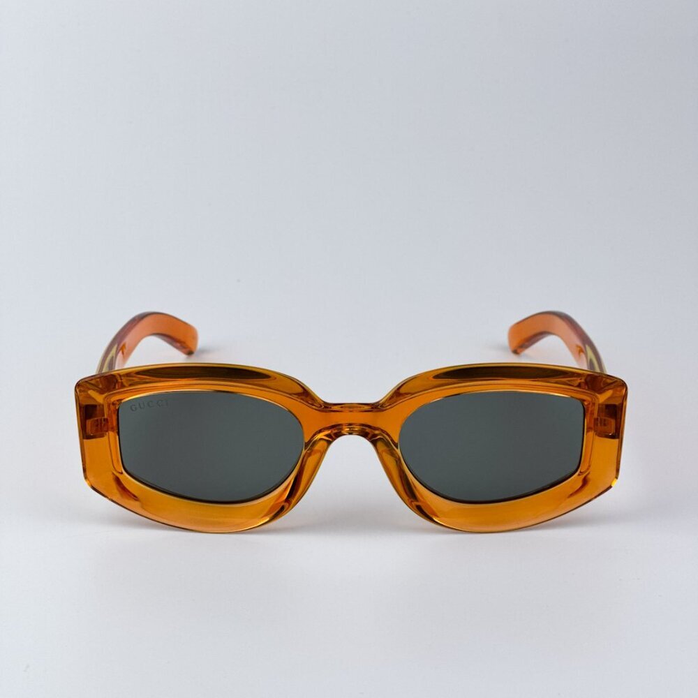 Gucci GG1719S 005 BRAND NEW Sunglasses Orange Grey Women Square